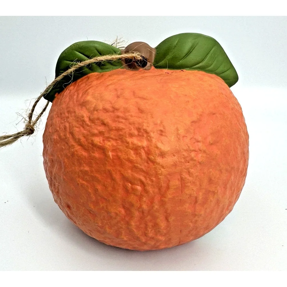 Hermitage Pottery Terra Cotta Orange Birdhouse Citrus Fruit Hanging Decor CG115